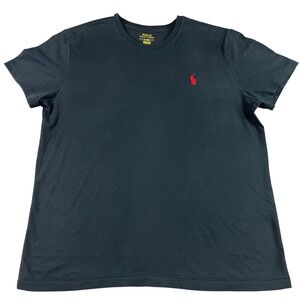 Polo Ralph Lauren Mens Short Sleeve T-Shirt Black Red Pony Classic Medium EUC